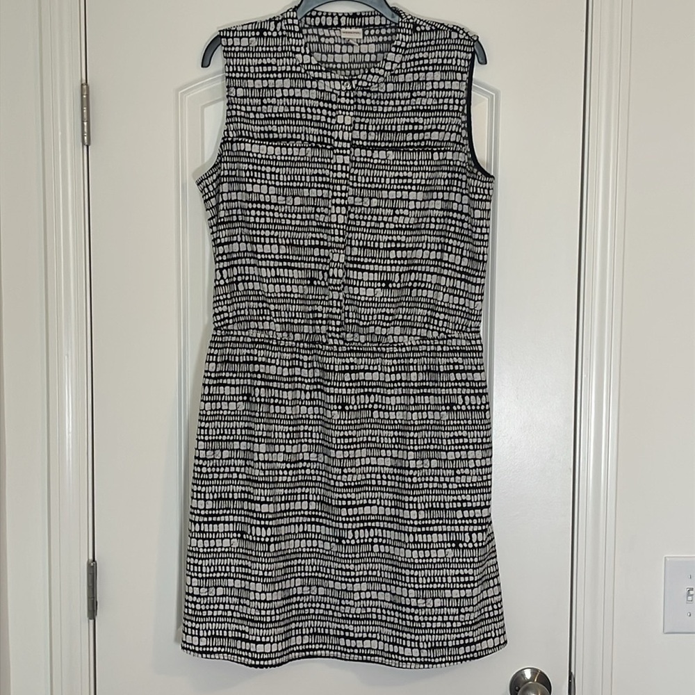 Merona Black and Cream Sleeveless Dress w/ Pockets Size XL